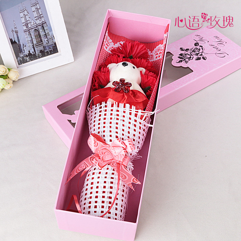Women&#039;s Day gifts creative carnation flower soap box Corporate Events gift