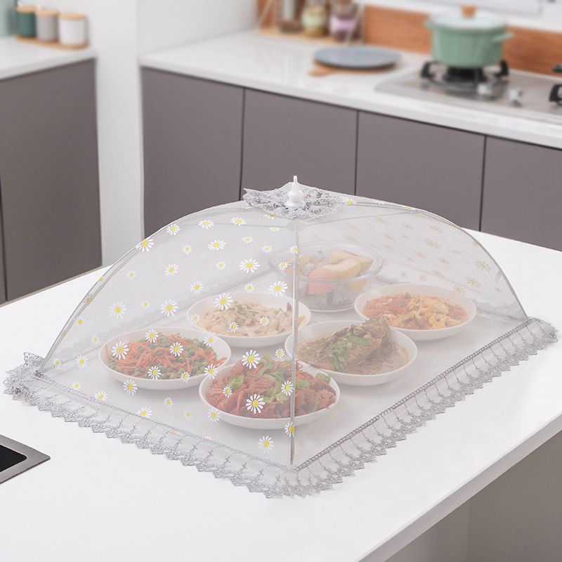 Microporous Dustproof Food Cover Dish Cover Household Anti Fly Cover Breathable Foldable Kitchen Food Cover Table Cover