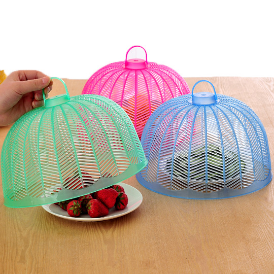 Colorful Environmentally Friendly Plastic Table Cover Food Cover Vegetable Cover Kitchen Fly and Insect Proof Vegetable Cover round Dish Cover Vegetable Cover Food