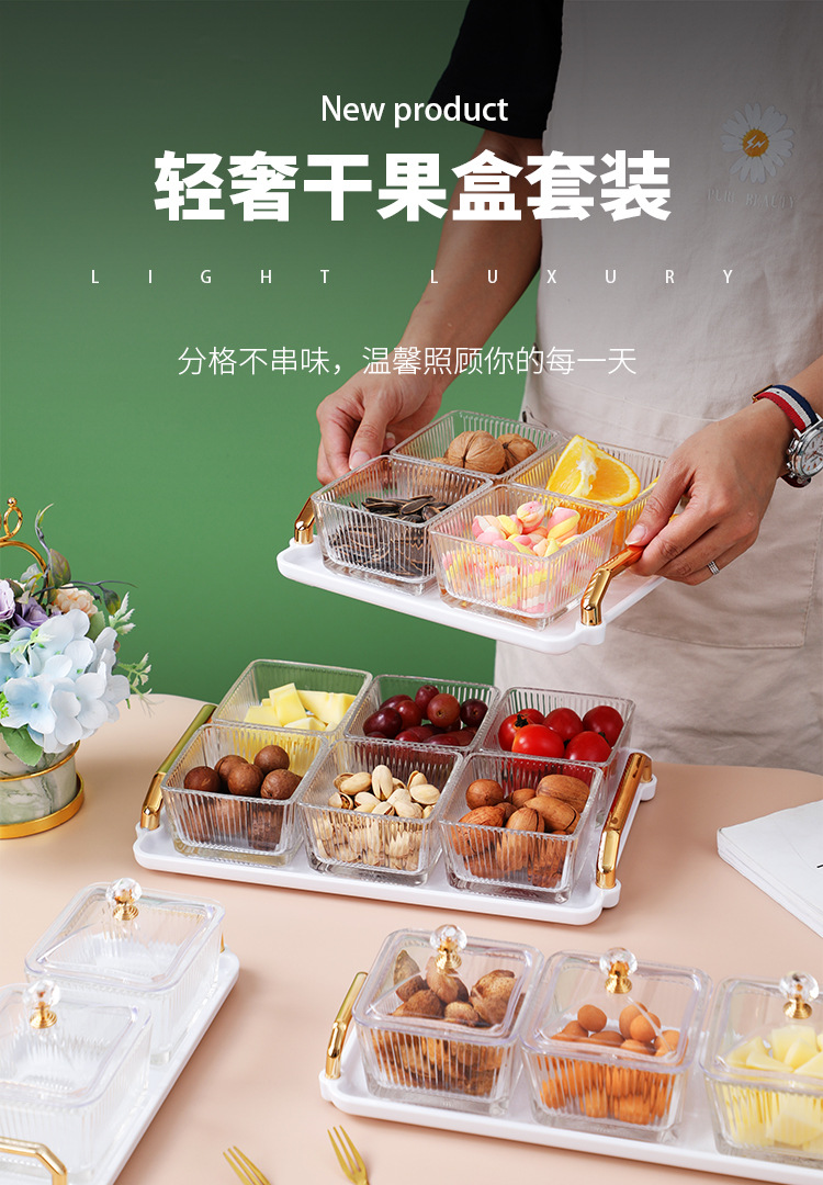 Light Luxury Glass Dustproof with Cover KTV Fruit Plate Nuts Packing Household Living Room Snacks Snack Dish Plastic Tray Light Luxury Glass Dustproof with Cover KTV Fruit Plate Nuts Packing Household Living Room Snacks Snack Dish Plastic Tray