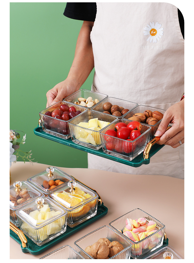 Light Luxury Glass Dustproof with Cover KTV Fruit Plate Nuts Packing Household Living Room Snacks Snack Dish Plastic Tray Light Luxury Glass Dustproof with Cover KTV Fruit Plate Nuts Packing Household Living Room Snacks Snack Dish Plastic Tray