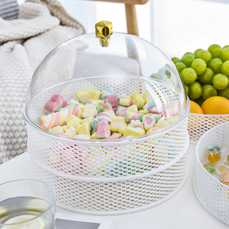 Multi-Functional Fruit and Vegetable Basket with Vegetable Basket Drain Basket Hot Pot Basket Hollow Breathable Food Cover Dish Cover Artifact Multi-Layer Overlay