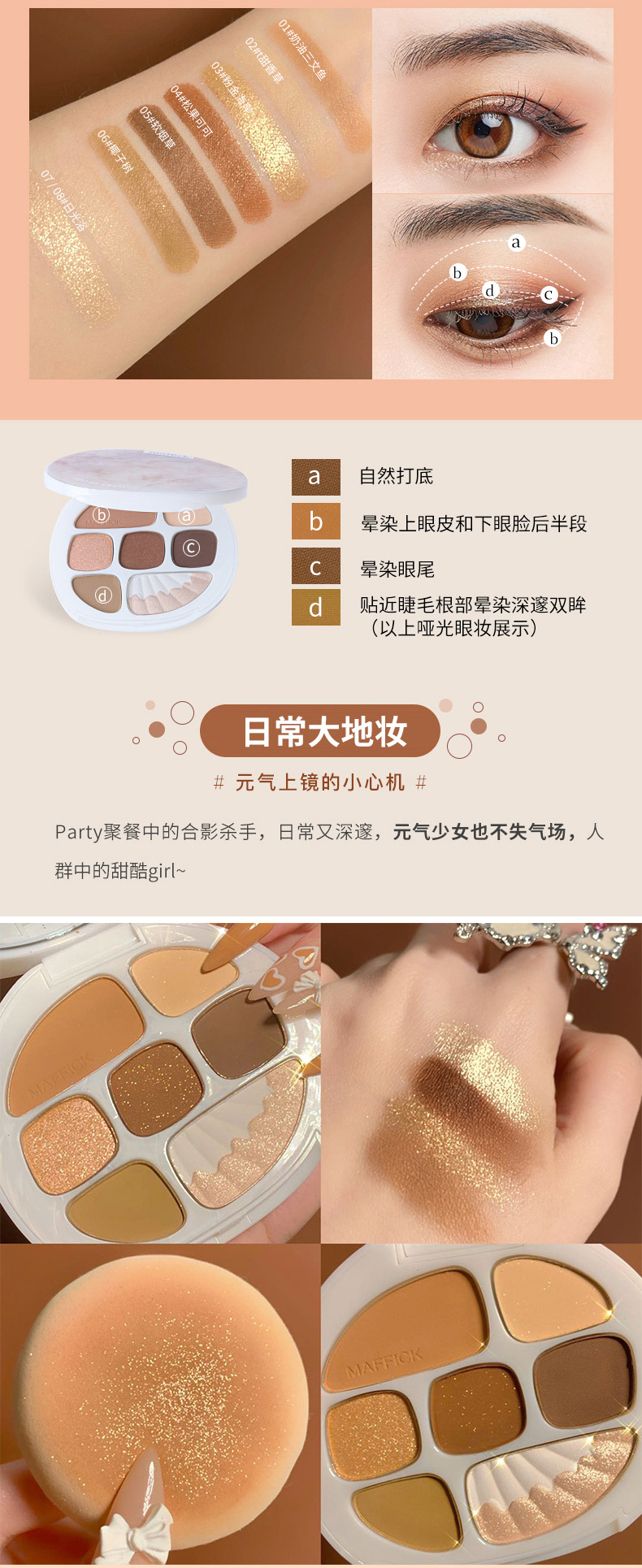 Nuomesi Amber Shell Earth Color Eye Shadow Plate Matte Shimmer Flash Repair Eye Shadow Makeup Palette Not Easy to Fly Pink Nuomesi Amber Shell Earth Color Eye Shadow Plate Matte Shimmer Flash Repair Eye Shadow Makeup Palette Not Easy to Fly Pink
