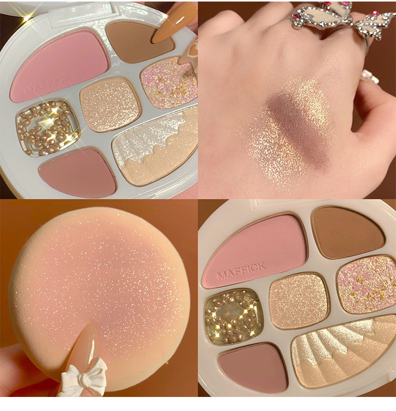 Nuomesi Amber Shell Earth Color Eye Shadow Plate Matte Shimmer Flash Repair Eye Shadow Makeup Palette Not Easy to Fly Pink Nuomesi Amber Shell Earth Color Eye Shadow Plate Matte Shimmer Flash Repair Eye Shadow Makeup Palette Not Easy to Fly Pink
