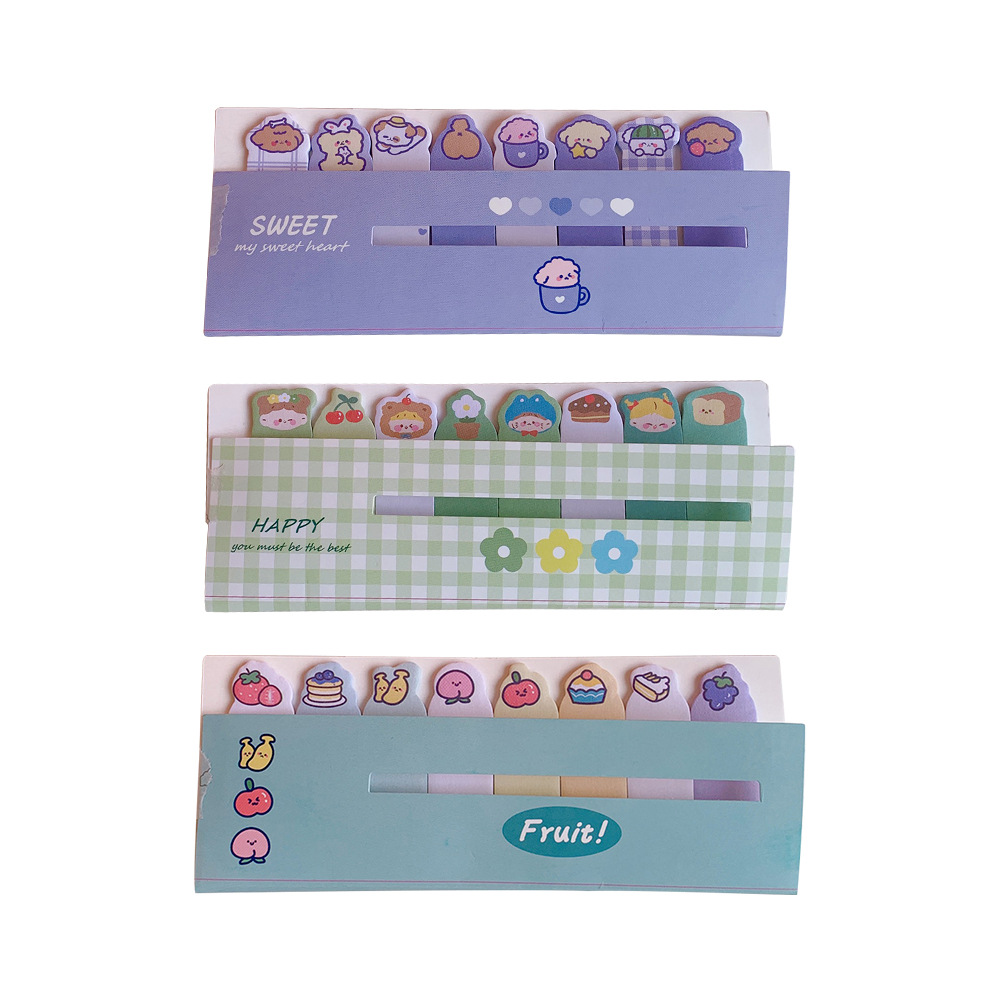 Cute Cartoon Good-looking Sticky Notes Girl Heart Student Stick Label Soft and Adorable Bear Portable Message Note Sticker