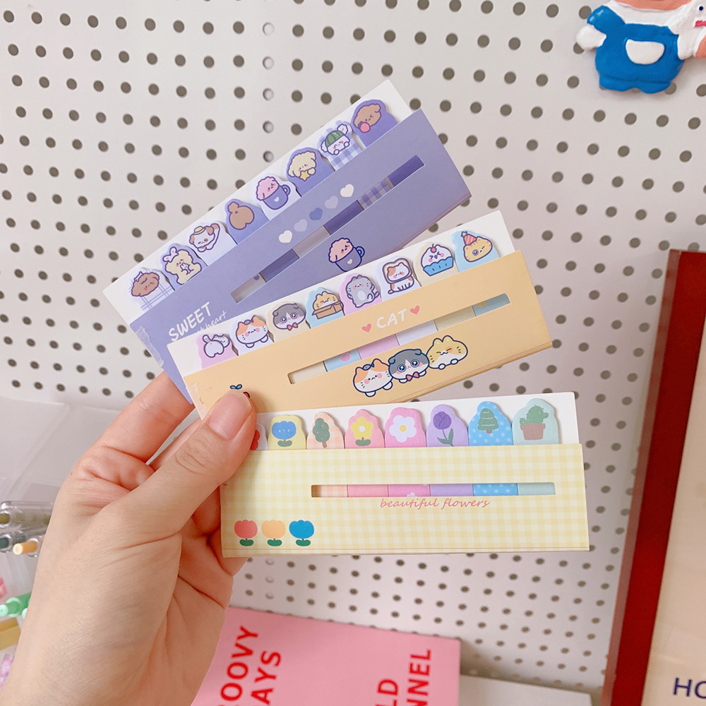 Cute Cartoon Good-looking Sticky Notes Girl Heart Student Stick Label Soft and Adorable Bear Portable Message Note Sticker