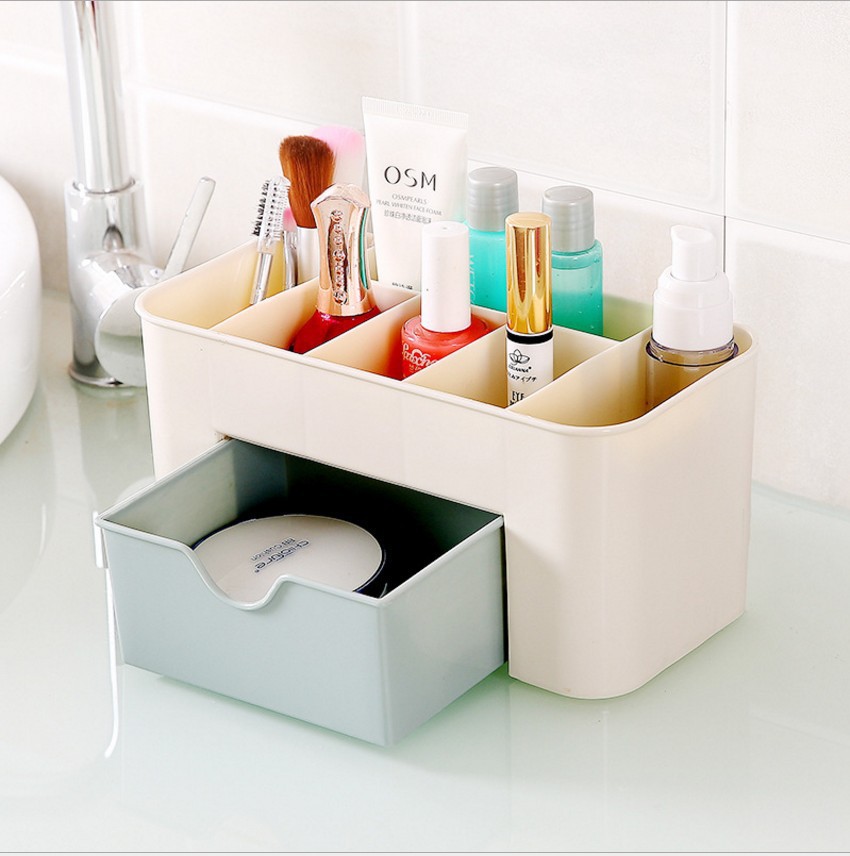 Drawer Type Cosmetic Case Dorm Organization Plastic Storage Box Cosmetics Skin Care Dresser Table Storage Box