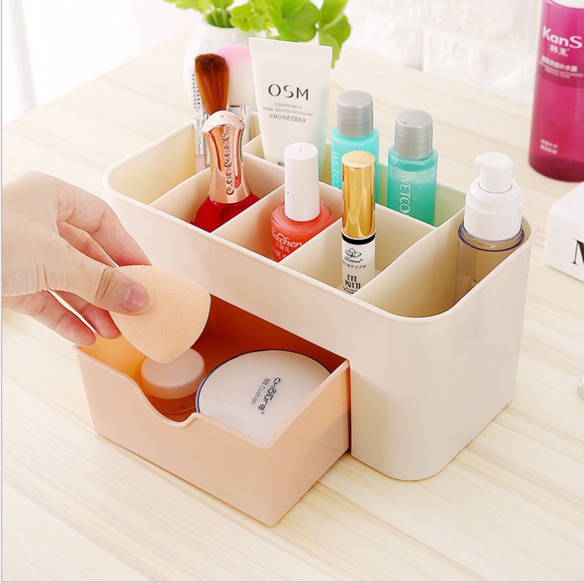 Drawer Type Cosmetic Case Dorm Organization Plastic Storage Box Cosmetics Skin Care Dresser Table Storage Box