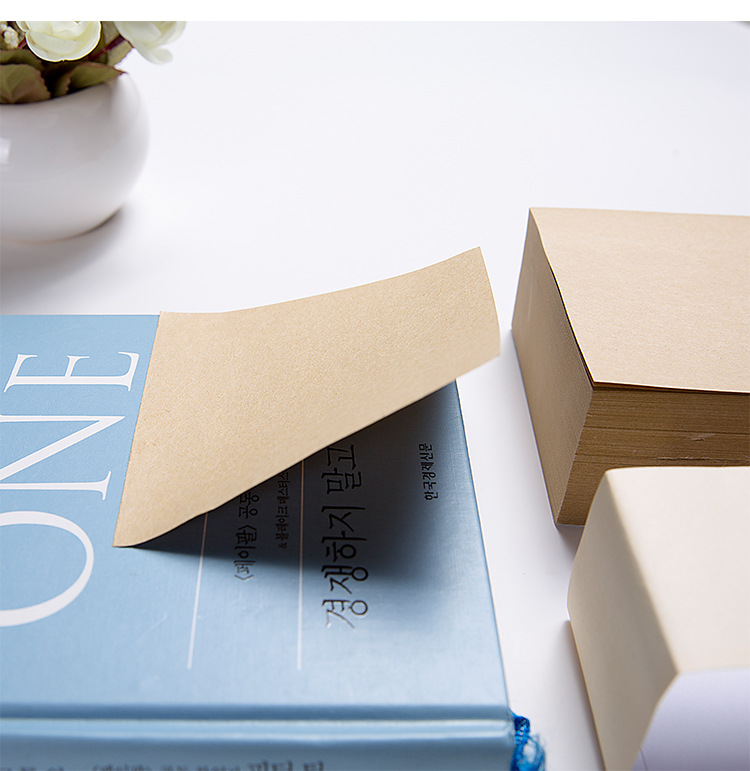 0732 Korean Thick Square Brick Note N Times Sticker Simple Stationery Blank Tear-off Note Pad Sticky Notes 400 Sheets