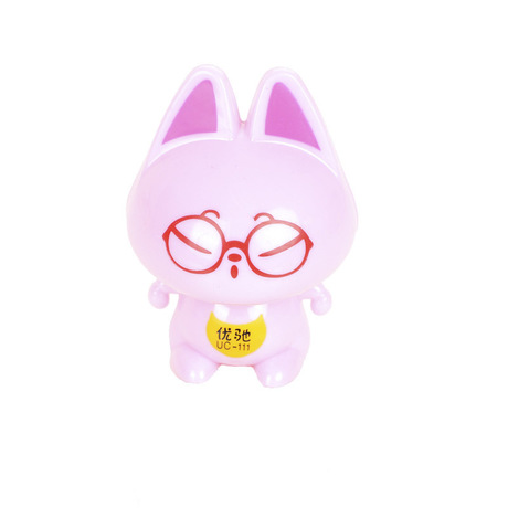 U-chi 111 Cartoon Sharpener Mini Shape Pencil Sharpener Student Stationery pencil Sharpener single-hole Manual