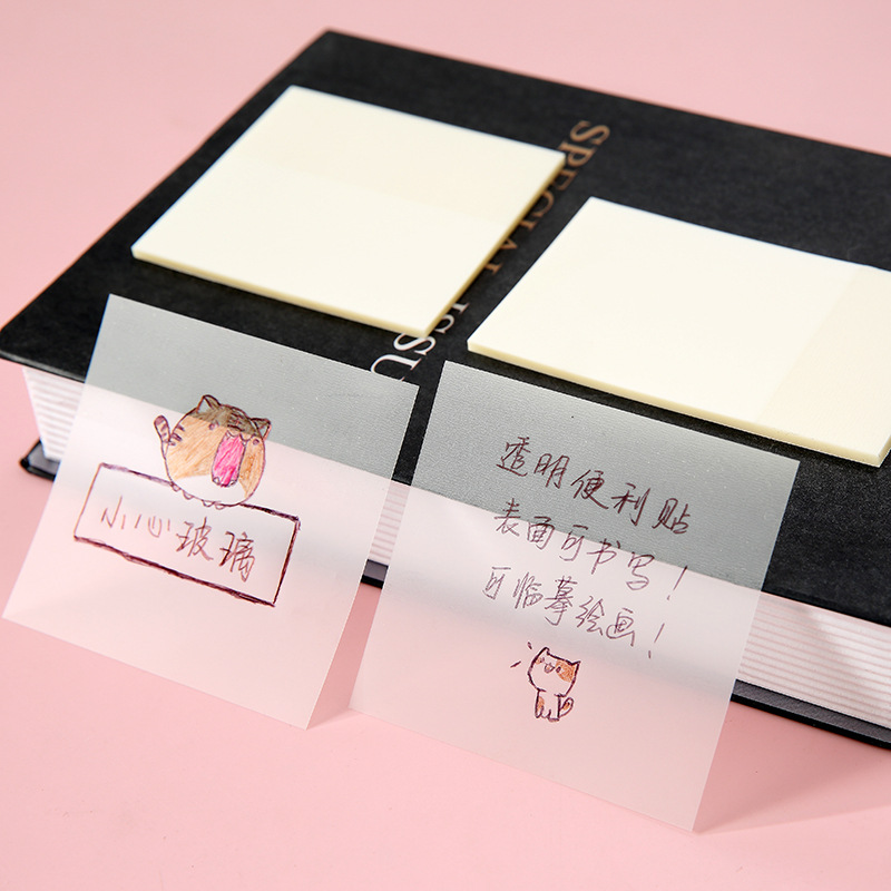 Transparent Student Notes Sticky Note Tearable Simple Note Paper Ins Post-It Notes Note Sticker Notepaper Wholesale