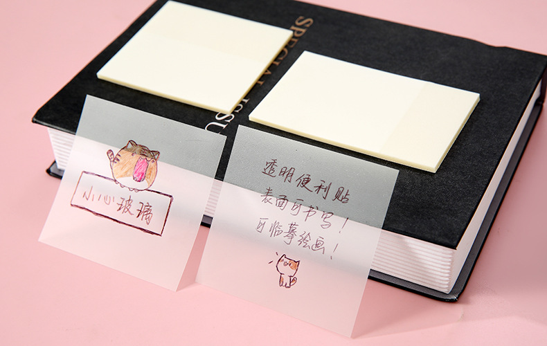 Transparent Student Notes Sticky Note Tearable Simple Note Paper Ins Post-It Notes Note Sticker Notepaper Wholesale