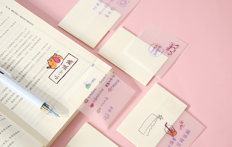 Transparent Student Notes Sticky Note Tearable Simple Note Paper Ins Post-It Notes Note Sticker Notepaper Wholesale