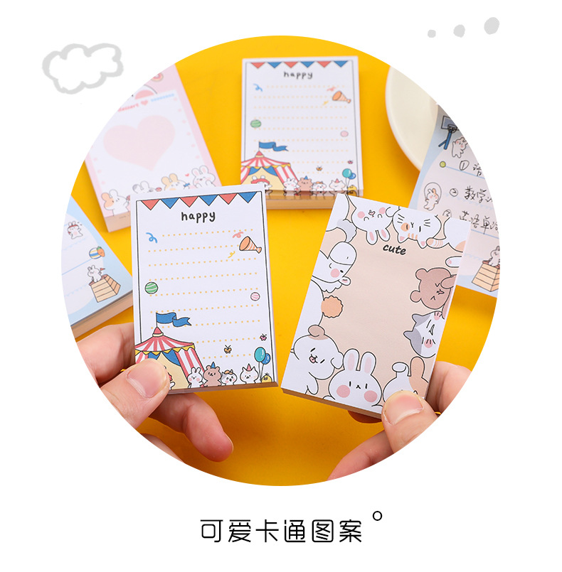 Zhishun Cute Cartoon Cute Rabbit Memo Notepad Student Journal Sticky Notes Tearable Note Sticker Message Notepad