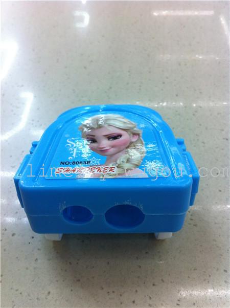 Princess Elsa backpack pencil sharpener double bag pencil sharpener manual realistic modeling with pencil sharpener Princess Elsa backpack pencil sharpener double bag pencil sharpener manual realistic modeling with pencil sharpener