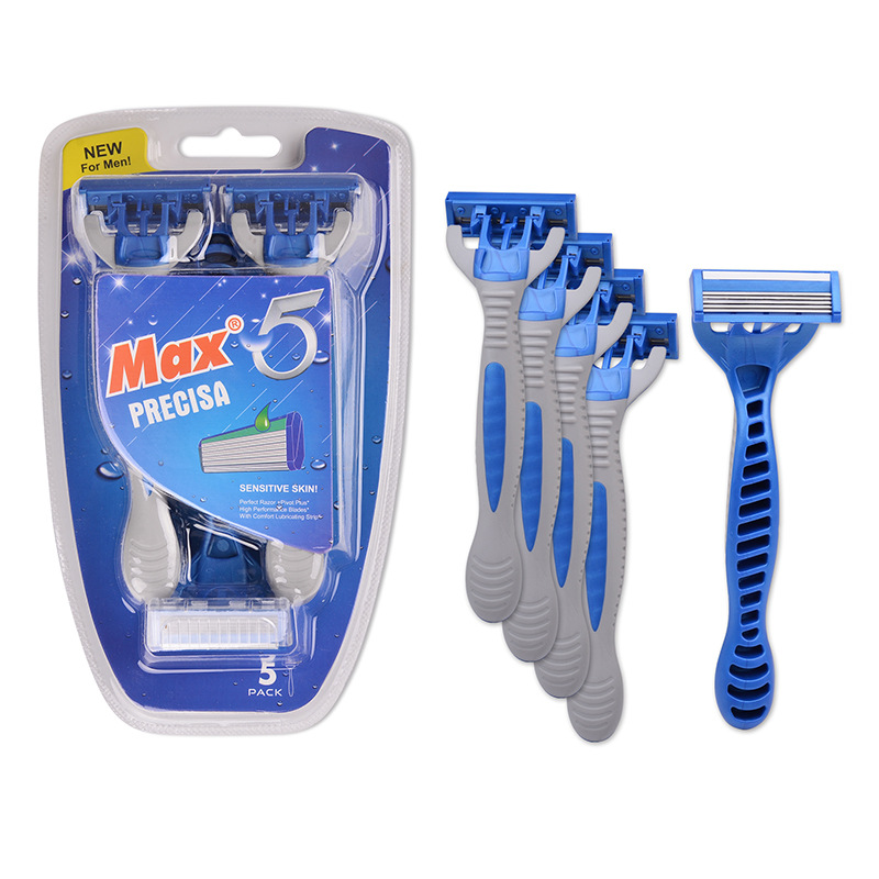 Max Factory in Stock Five-Layer Swedish Stainless Steel Disposable Shaver Men&#039;s Old-Fashioned Razor Manual Shaver