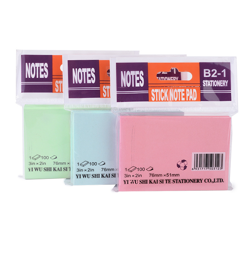 Kaster Office Stationery Crayon Color Note Paper Color Message Sticker Post-It Notes Factory Wholesale