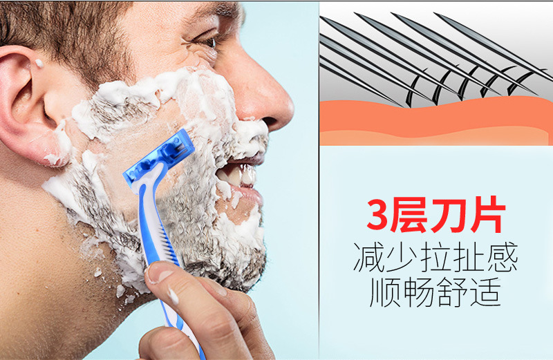 Max Chinese Three-Layer Sensor Men's Disposable Manual Shaver Old-Fashioned Shaver Razor Factory in Stock