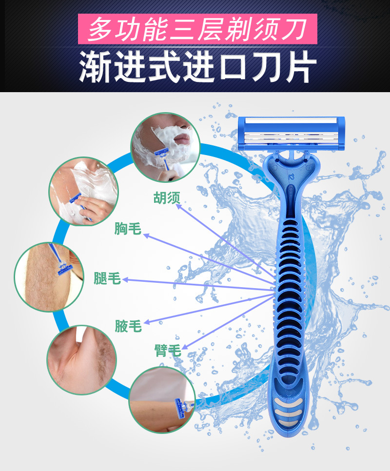 Max Chinese Three-Layer Sensor Men's Disposable Manual Shaver Old-Fashioned Shaver Razor Factory in Stock