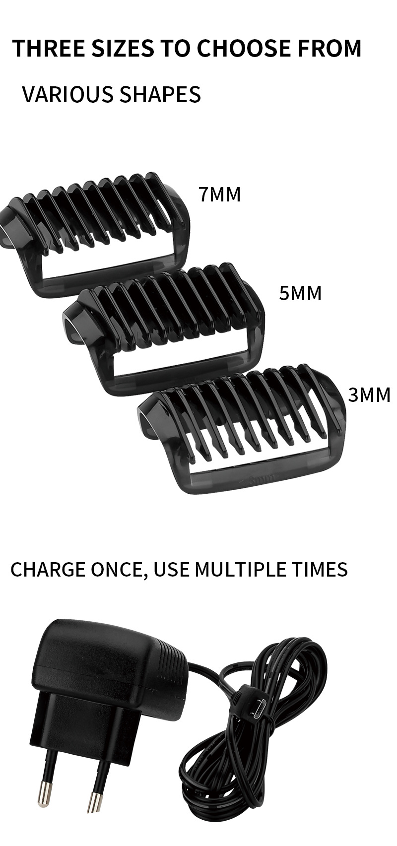 DSP Electric Shaving Kit Reciprocating Replaceable Washable Blade Rechargeable Men's Shaver European Standard