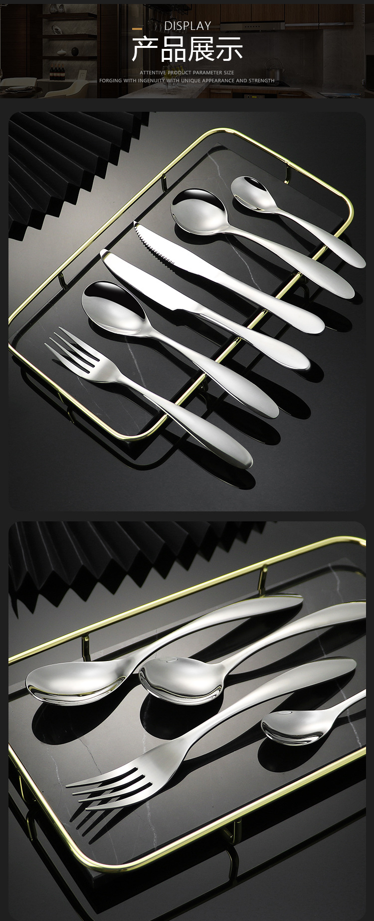 304 Stainless Steel Tableware Knife, Fork and Spoon Suit Steak Knife Thickened Spoon Western Food Knife and Fork Hotel Supplies Wholesale