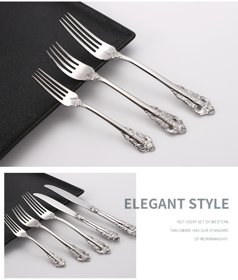 Golden 304 High quality stainless steel tableware gift set cutlery knife fork soup spoon Golden 304 High quality stainless steel tableware gift set cutlery knife fork soup spoon