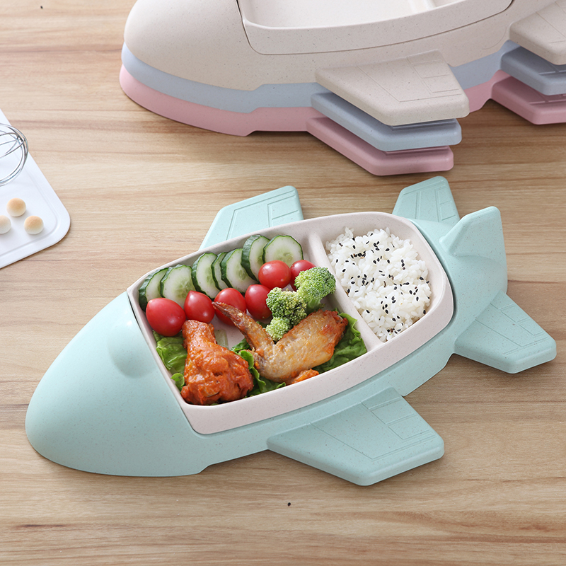 Bamboo Fiber ECO - Friendly Cartoon Airplane Children's Tableware Plate Bamboo Fiber ECO - Friendly Cartoon Airplane Children's Tableware Plate