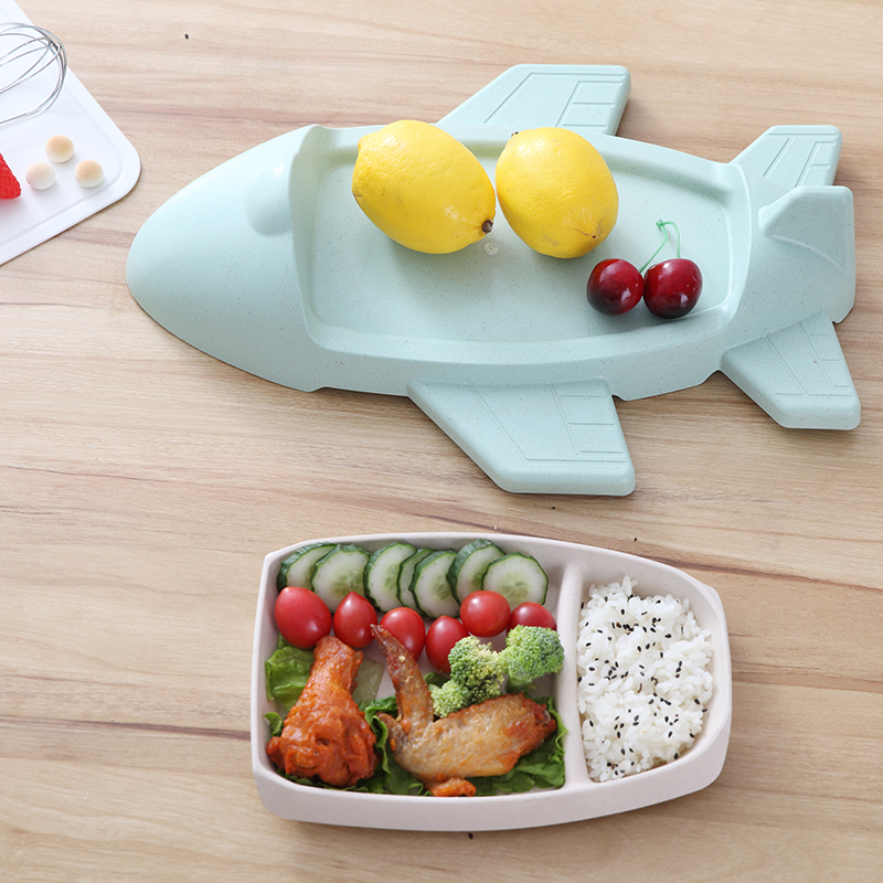 Bamboo Fiber ECO - Friendly Cartoon Airplane Children's Tableware Plate Bamboo Fiber ECO - Friendly Cartoon Airplane Children's Tableware Plate
