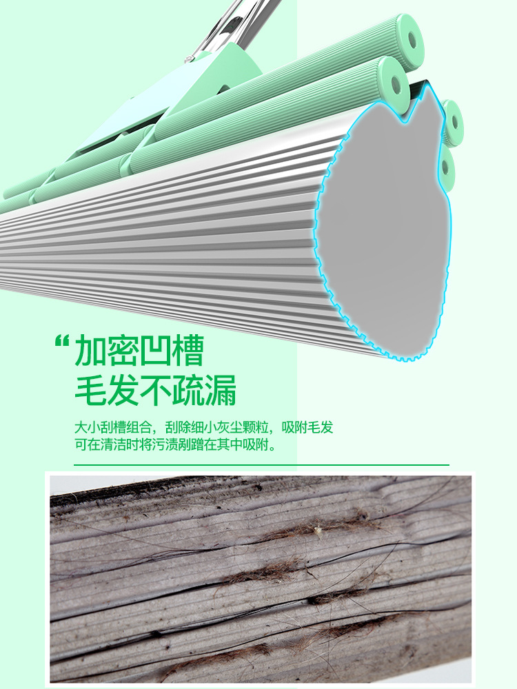PVA Mop 2020 New Household Hand Wash-Free Large Size 38cm Sponge Dual-Use Absorbent One Drag Artifact for a Lazy Clean