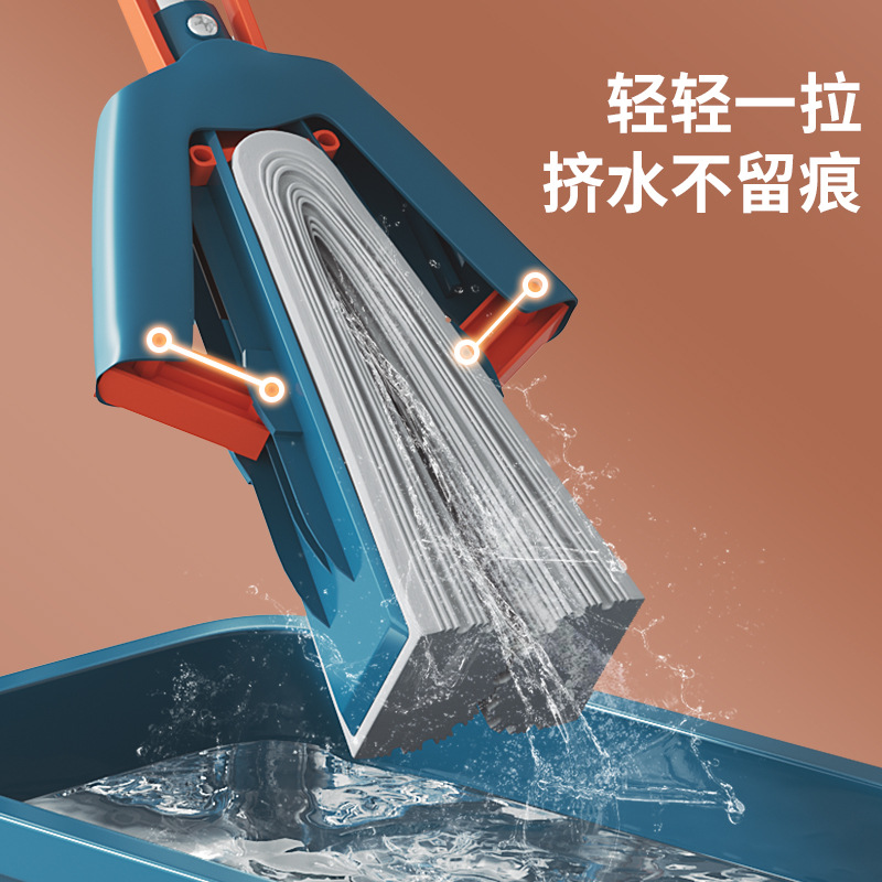 Sponge Mop Head Squeeze Water Hand-Free Mop Collodion Cotton Household Absorbent One Mop Mop Lazy Large Size Clean