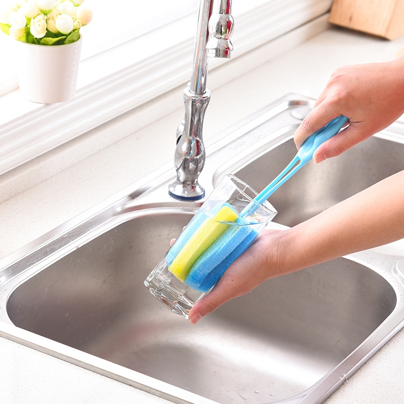 Whereas water cup brush long handle cup milk bottle brush kitchen with brush glass Clean Scrub Cup sponge Brush