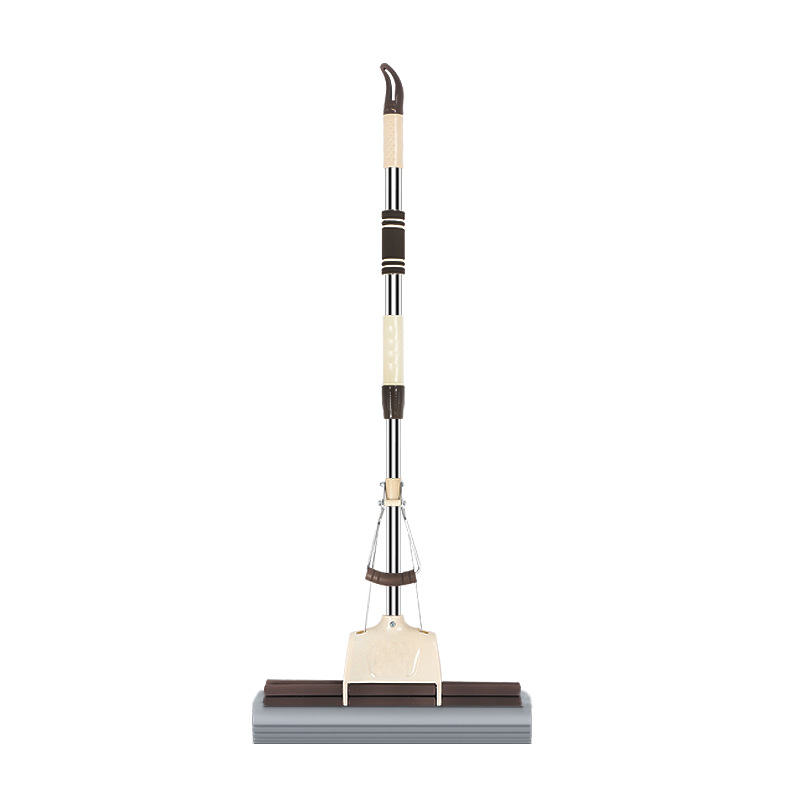 Sponge Mop Household Roller Squeeze Hand-Free Wash Cotton Mop Large Mop Absorbent Lightweight One Mop Large Clean