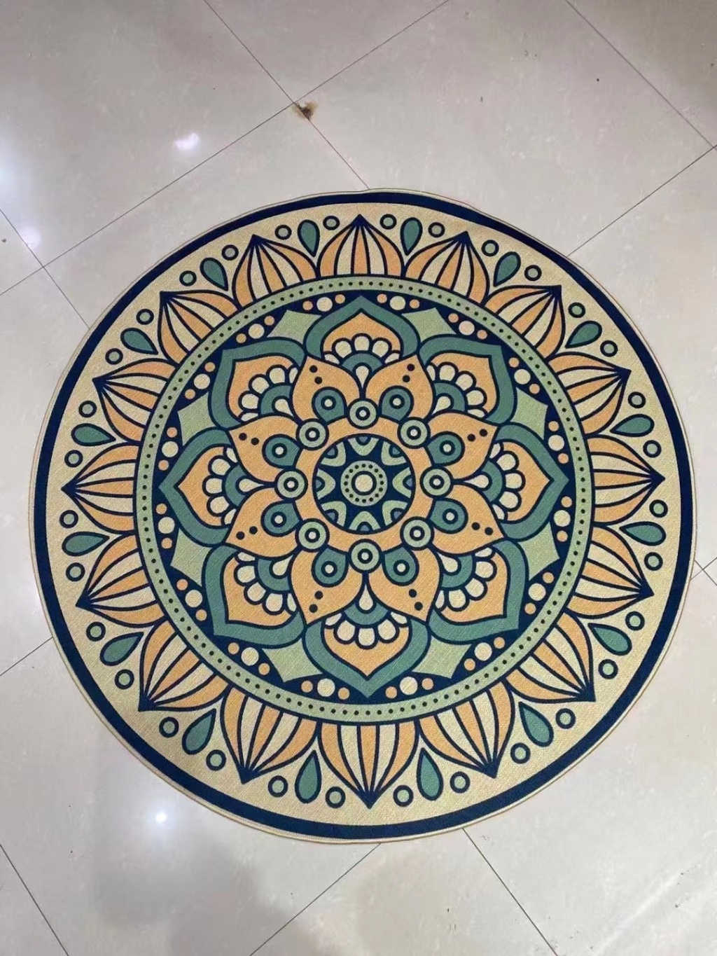 Linen round Printed Carpet Linen round Printed Carpet