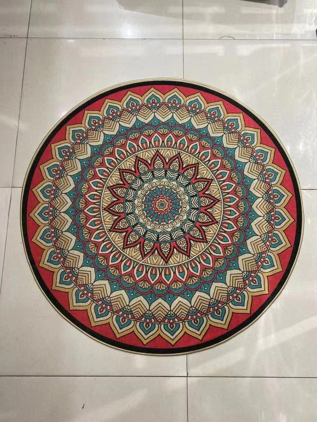Linen round Printed Carpet Linen round Printed Carpet