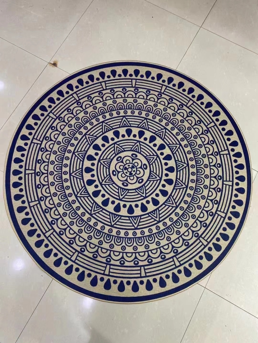Linen round Printed Carpet Linen round Printed Carpet