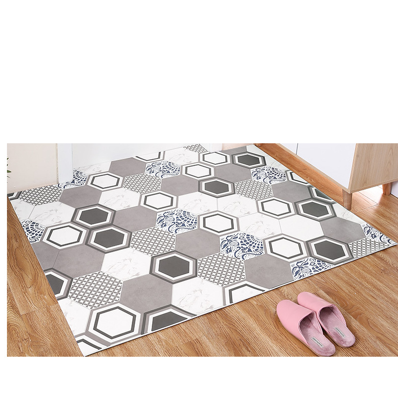 Factory Direct Sales PVC Printed Mat Bedroom Entrance Non-Slip Floor Mat Cutting Easy Cleaning Carpet Mat Wholesale