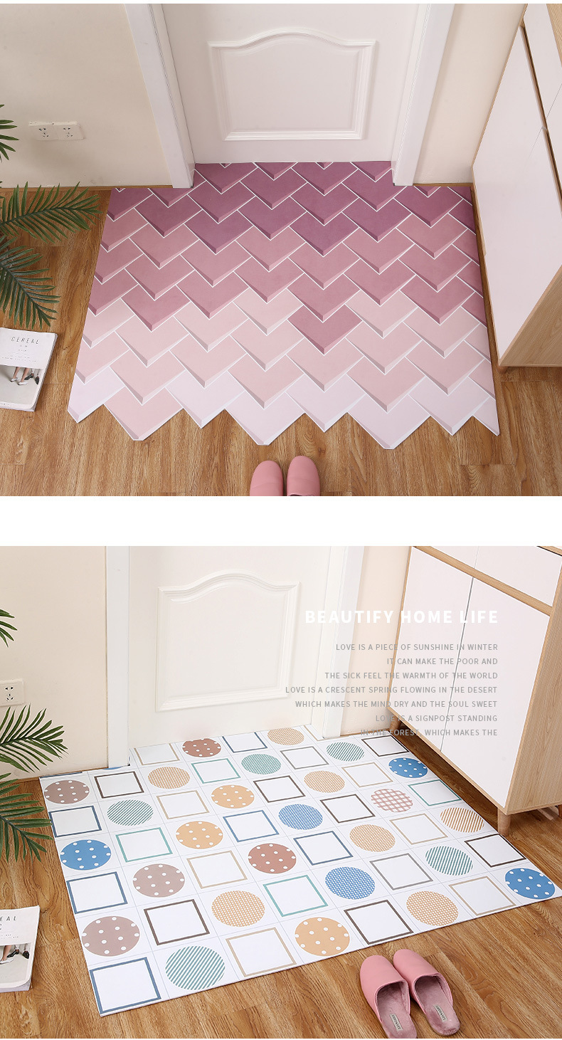 Factory Direct Sales PVC Printed Mat Bedroom Entrance Non-Slip Floor Mat Cutting Easy Cleaning Carpet Mat Wholesale
