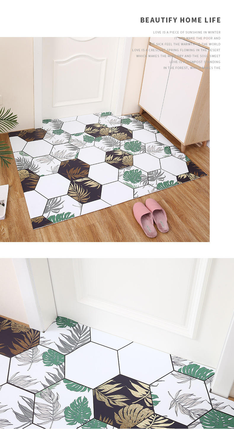 Factory Direct Sales PVC Printed Mat Bedroom Entrance Non-Slip Floor Mat Cutting Easy Cleaning Carpet Mat Wholesale