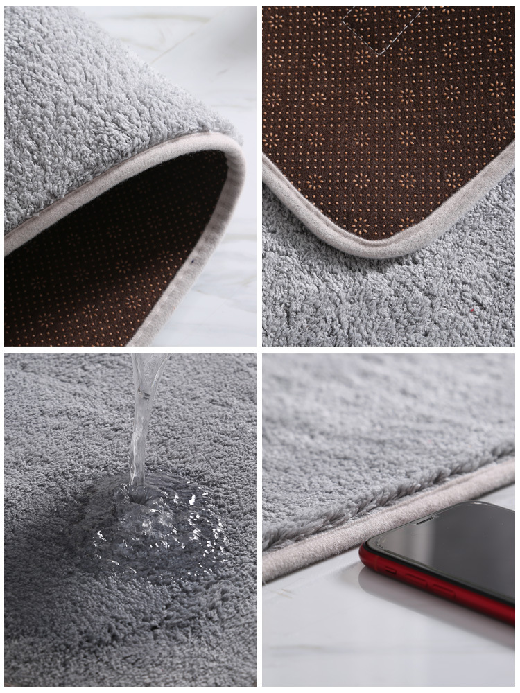 Factory Direct Sales Home New Microfiber Super Soft Bathroom Mat Absorbent Floor Mat Simple Door Kitchen Carpet Customizable