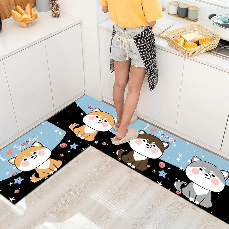 Factory Direct Sales Crystal Velvet Printed Kitchen Carpet Kitchen Floor Mat Oil Absorbing Absorbent Non-Slip Foot Mat Living Room Doormat Factory Direct Sales Crystal Velvet Printed Kitchen Carpet Kitchen Floor Mat Oil Absorbing Absorbent Non-Slip Foot Mat Living Room Doormat