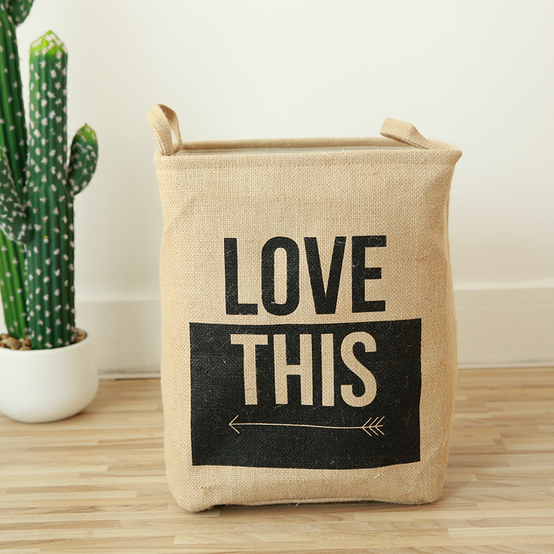Jute Jute dirty clothes storage baskets storage Laundry Loafcloth folding Portable clothes toy buckets