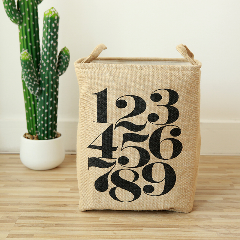 Jute Jute dirty clothes storage baskets storage Laundry Loafcloth folding Portable clothes toy buckets