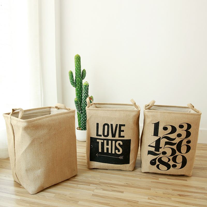 Jute Jute dirty clothes storage baskets storage Laundry Loafcloth folding Portable clothes toy buckets Jute Jute dirty clothes storage baskets storage Laundry Loafcloth folding Portable clothes toy buckets