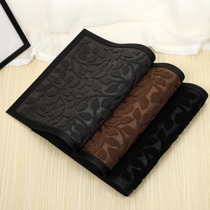 Velvet Floor Mat Square Leaf Hotel Commercial Floor Mat Stairs Office Corridor Carpet Mat Factory Supply