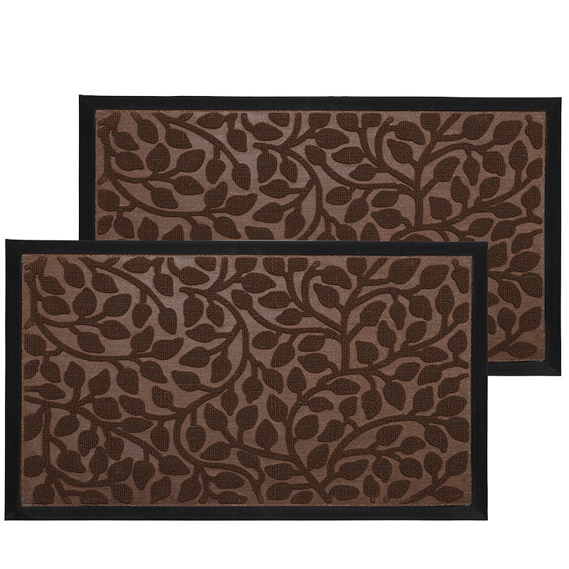 Velvet Floor Mat Square Leaf Hotel Commercial Floor Mat Stairs Office Corridor Carpet Mat Factory Supply
