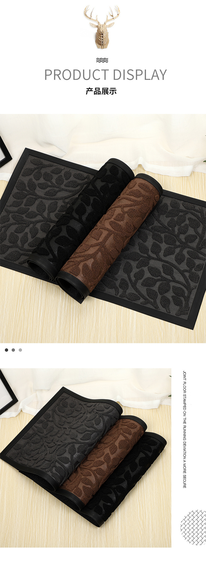 Velvet Floor Mat Square Leaf Hotel Commercial Floor Mat Stairs Office Corridor Carpet Mat Factory Supply Velvet Floor Mat Square Leaf Hotel Commercial Floor Mat Stairs Office Corridor Carpet Mat Factory Supply