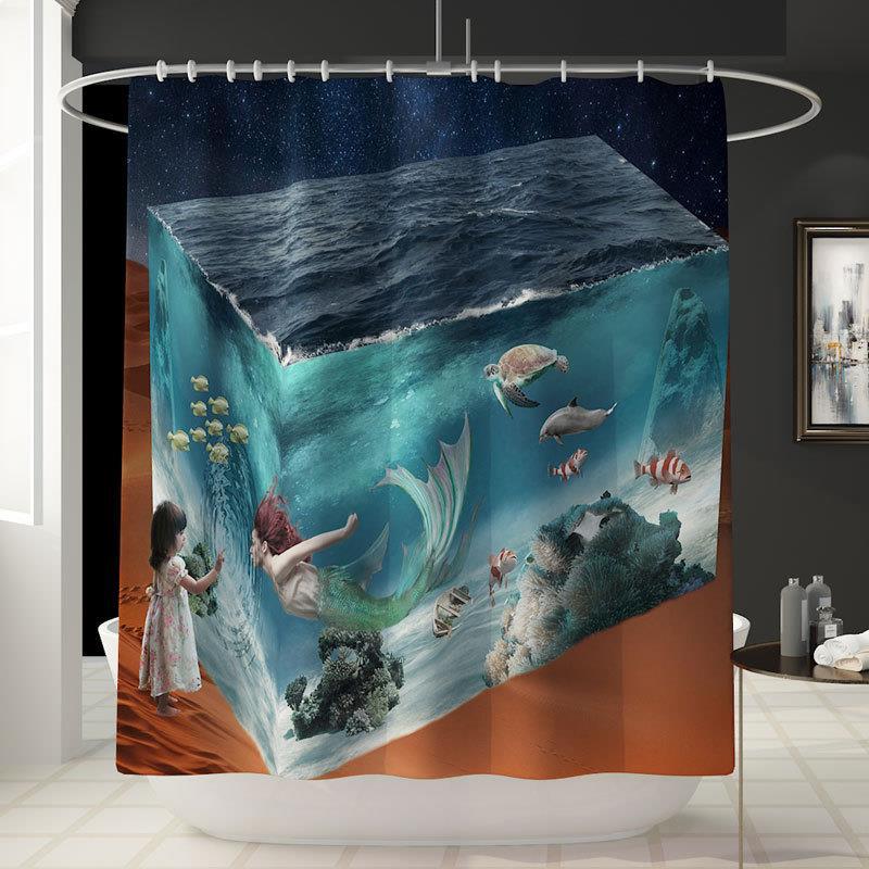 . Cross-Border Mermaid Four-Piece Amazon Bathroom Carpet Cross-Border New Arrival Shower Curtain Printing Pad Hot Sale Floor Mat Set . Cross-Border Mermaid Four-Piece Amazon Bathroom Carpet Cross-Border New Arrival Shower Curtain Printing Pad Hot Sale Floor Mat Set