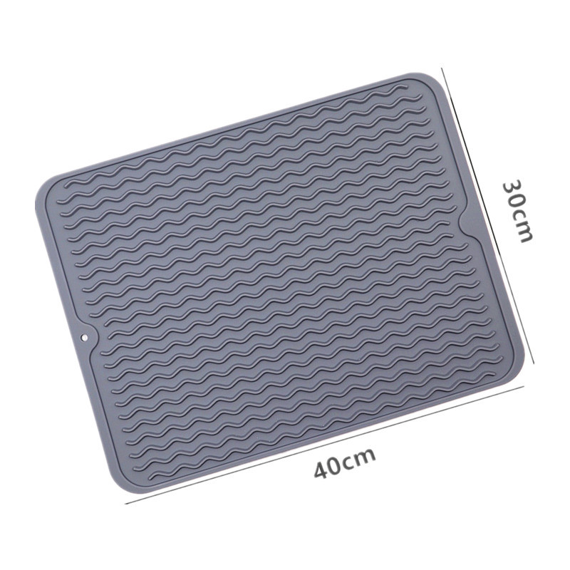 Factory Spot Wave-Shaped Hot 40*30 Large Silicone Draining Pad Multi-Functional Anti-Scald Thermal Pad Placemat Factory Spot Wave-Shaped Hot 40*30 Large Silicone Draining Pad Multi-Functional Anti-Scald Thermal Pad Placemat