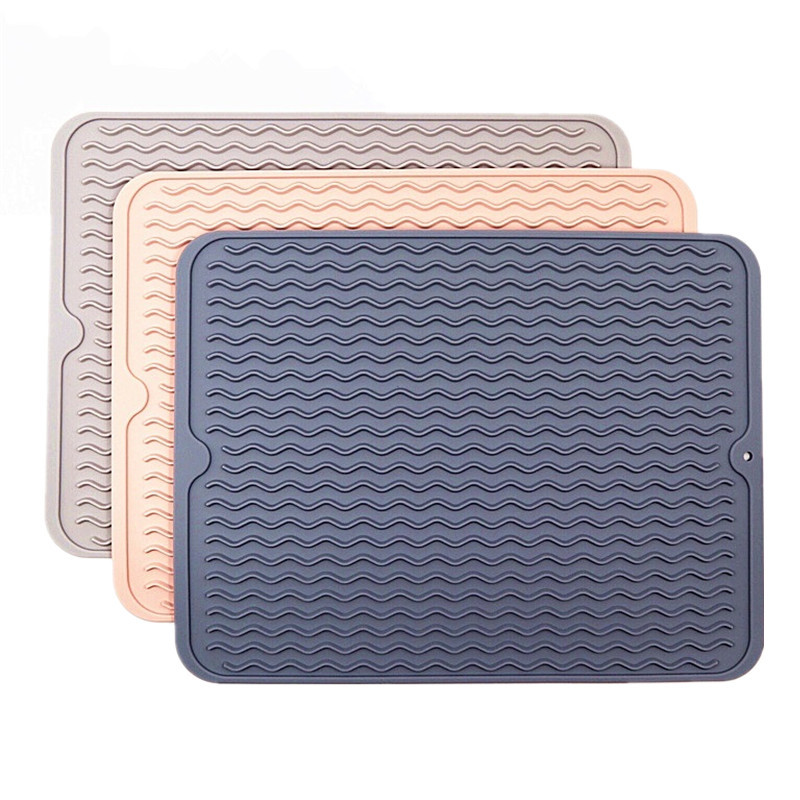 Factory Spot Wave-Shaped Hot 40*30 Large Silicone Draining Pad Multi-Functional Anti-Scald Thermal Pad Placemat Factory Spot Wave-Shaped Hot 40*30 Large Silicone Draining Pad Multi-Functional Anti-Scald Thermal Pad Placemat