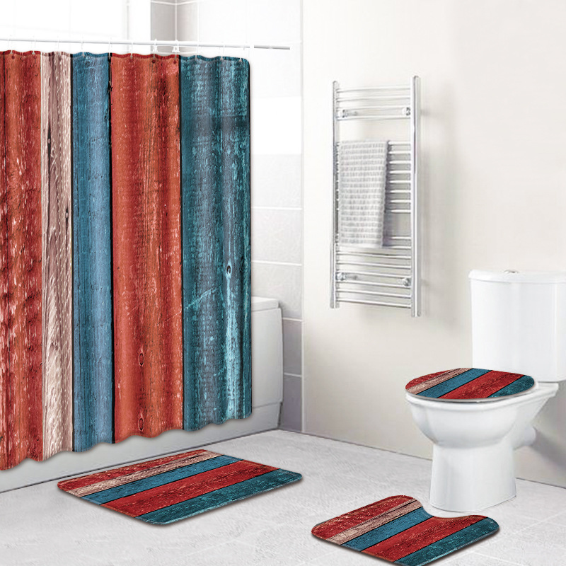 Cross-Border Supply European and American Rainbow Color Four-Piece Home Graphic Customization Factory Direct Sales Carpet Floor Mat Non-Slip Mat Cross-Border Supply European and American Rainbow Color Four-Piece Home Graphic Customization Factory Direct Sales Carpet Floor Mat Non-Slip Mat